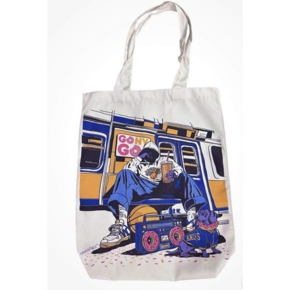 Limited Edition Dunkin’ X New York Knicks Tote Bag Design By MADSTEEZ